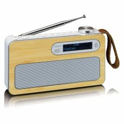 Lenco Radio DAB+ PDR-040 Bambou/Blanc - Radio DAB+ ⋅ Radio Internet